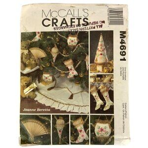 McCalls M4691 Victorian Christmas Stocking Tree Ornament Craft Sewing Pattern